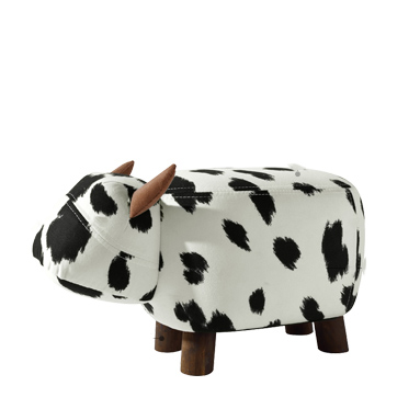 Animal Shape Foot Stool, Cow Shape, Ottomans, for Kids Living Room, Accent  Decor Bench Wood Cushion Pouf - BME HOME